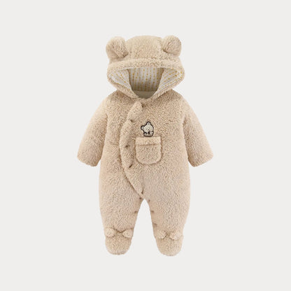 Babyoverall med nallehuva