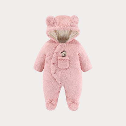Babyoverall med nallehuva