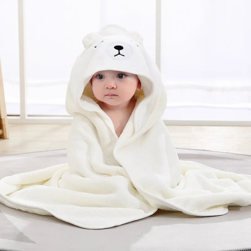 Mysig Babyfilt med Huva – Djurmotiv