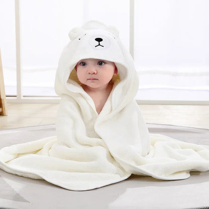 Mysig Babyfilt med Huva – Djurmotiv